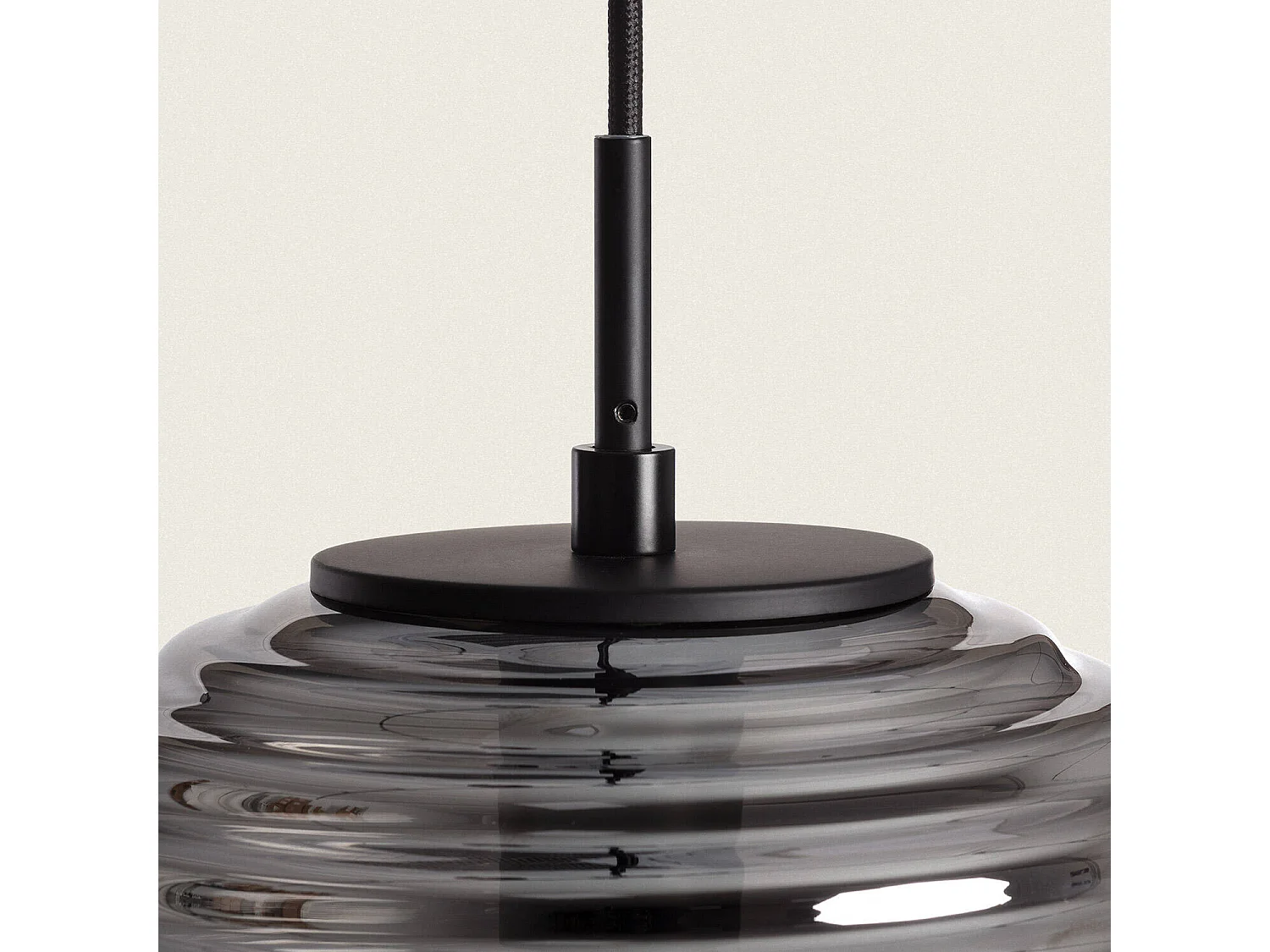 Suspension Métal et Verre Ailen Gris Fumée