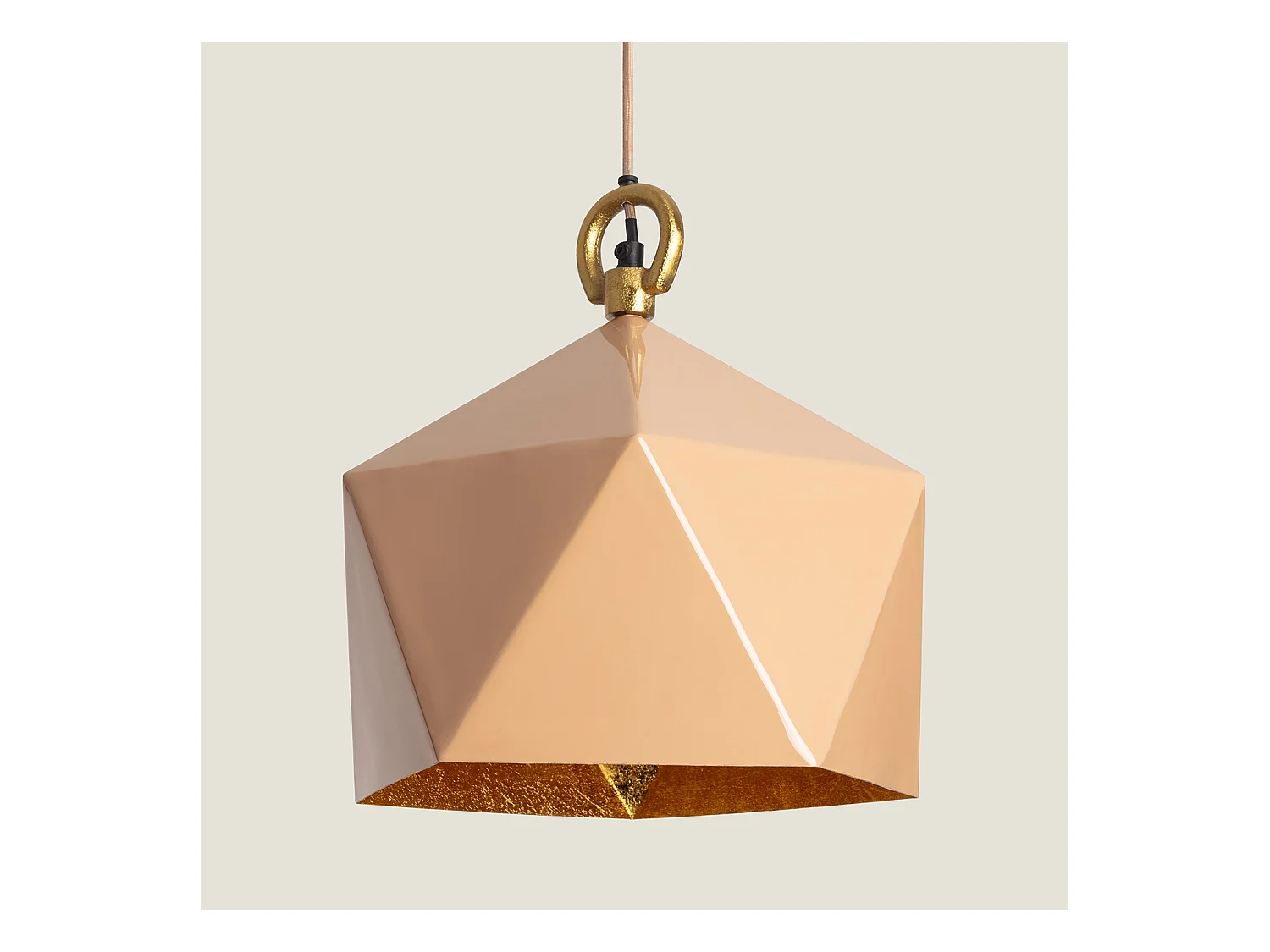 Lámpara Colgante Metal Gold Elia Beige