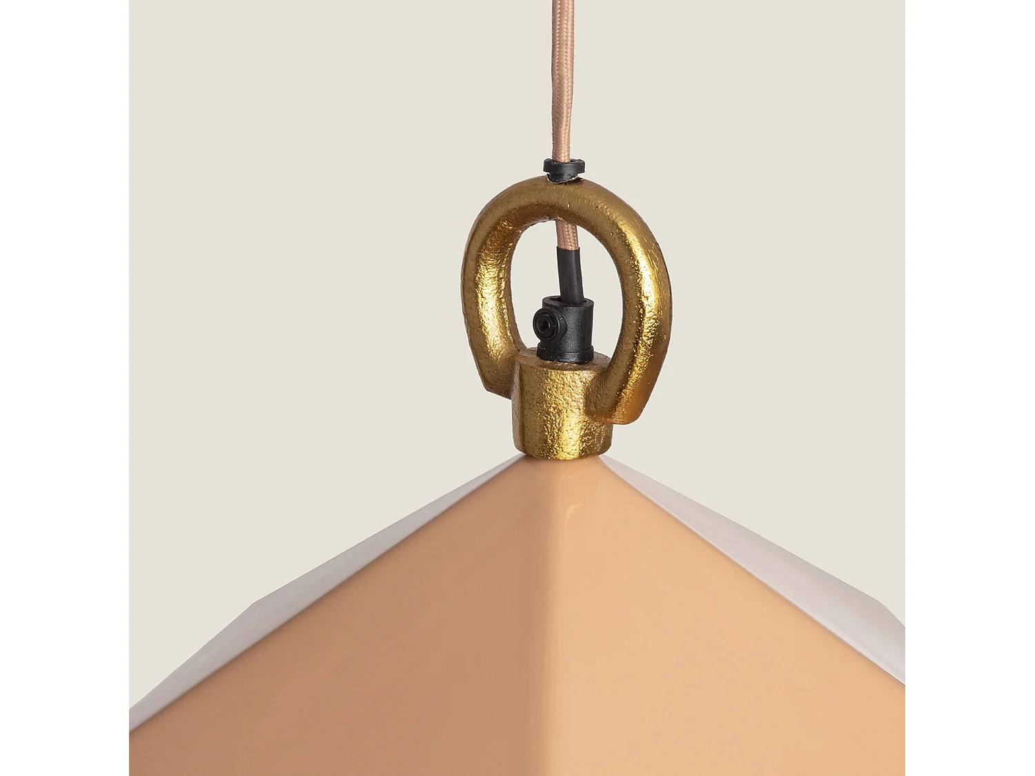 Lampada a Sospensione Metallo Gold Elia Beige