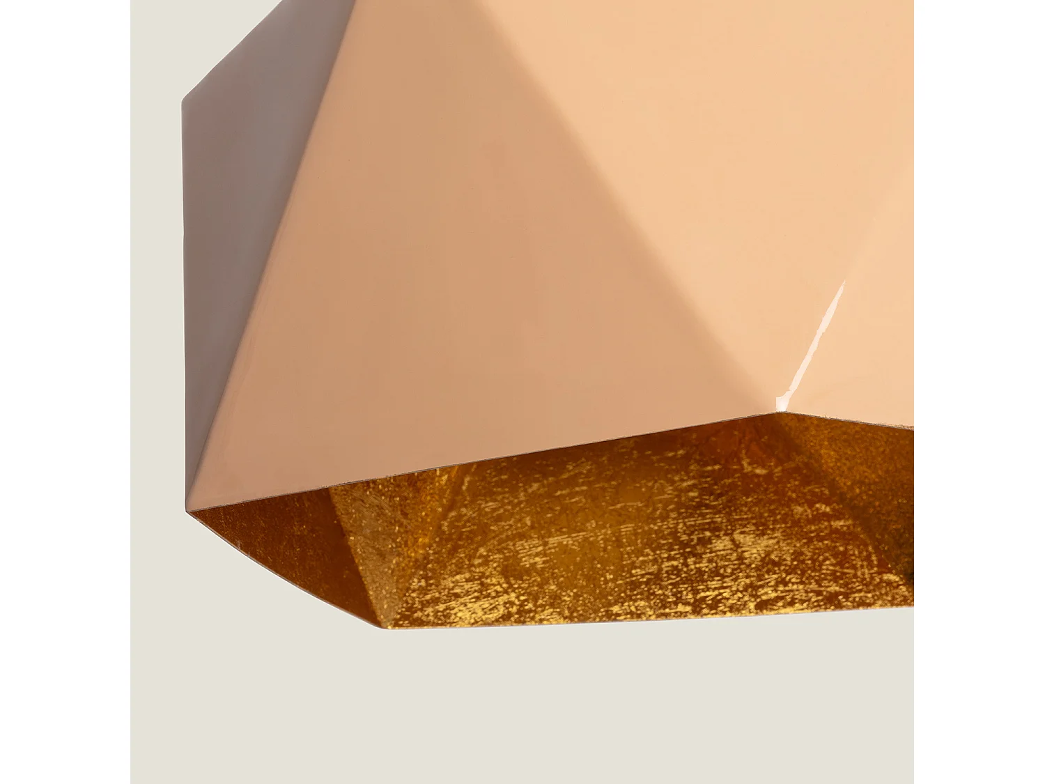 Lampada a Sospensione Metallo Gold Elia Beige