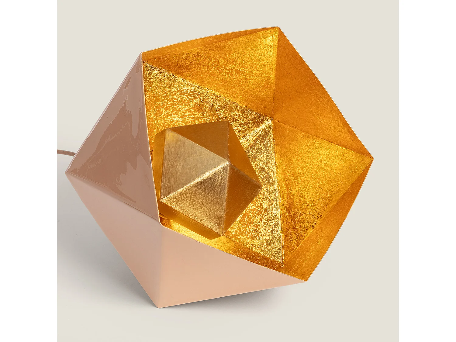 Lampada a Sospensione Metallo Gold Elia Beige