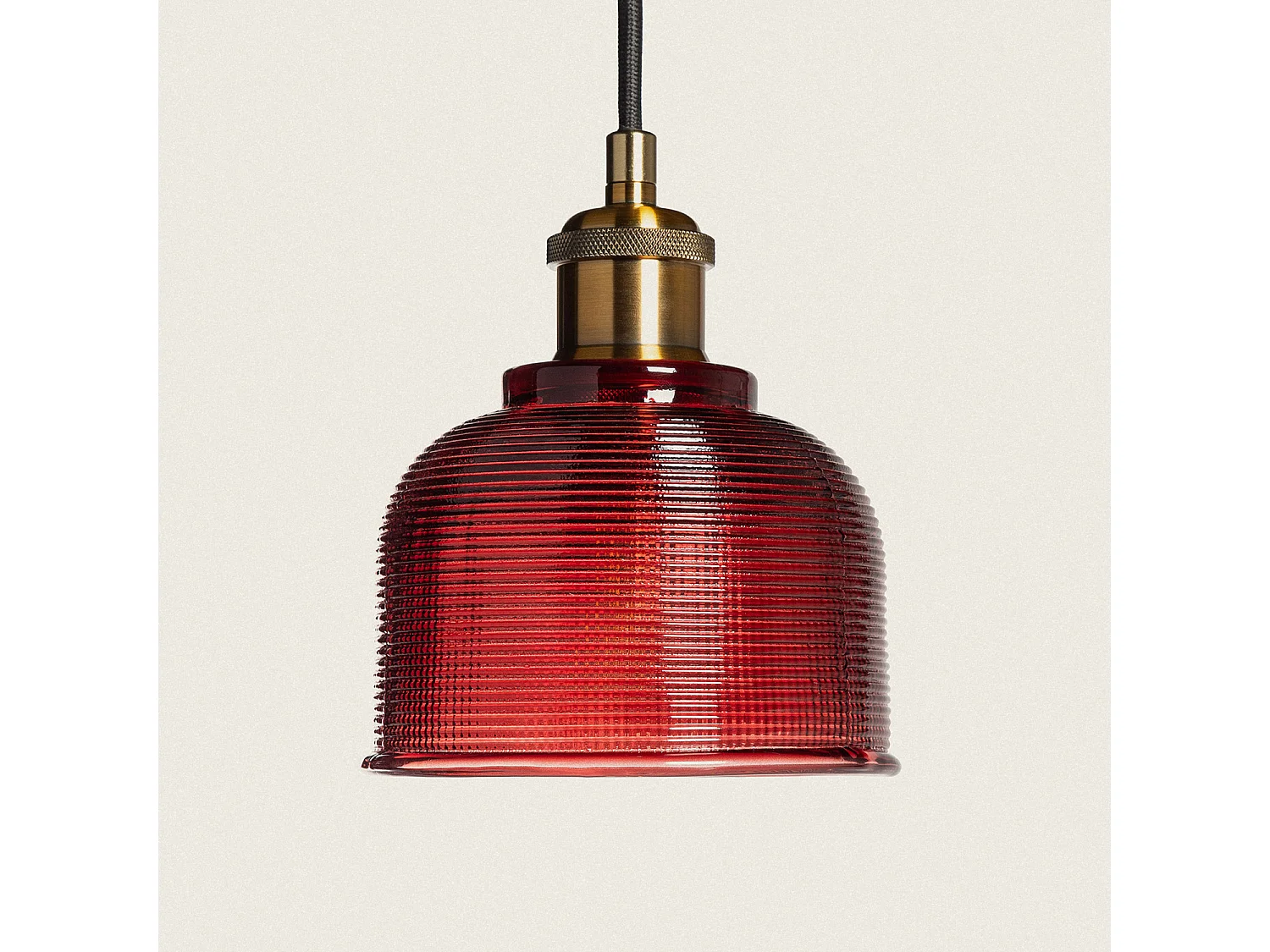 Lámpara Colgante Metal y Cristal Craiova Rojo