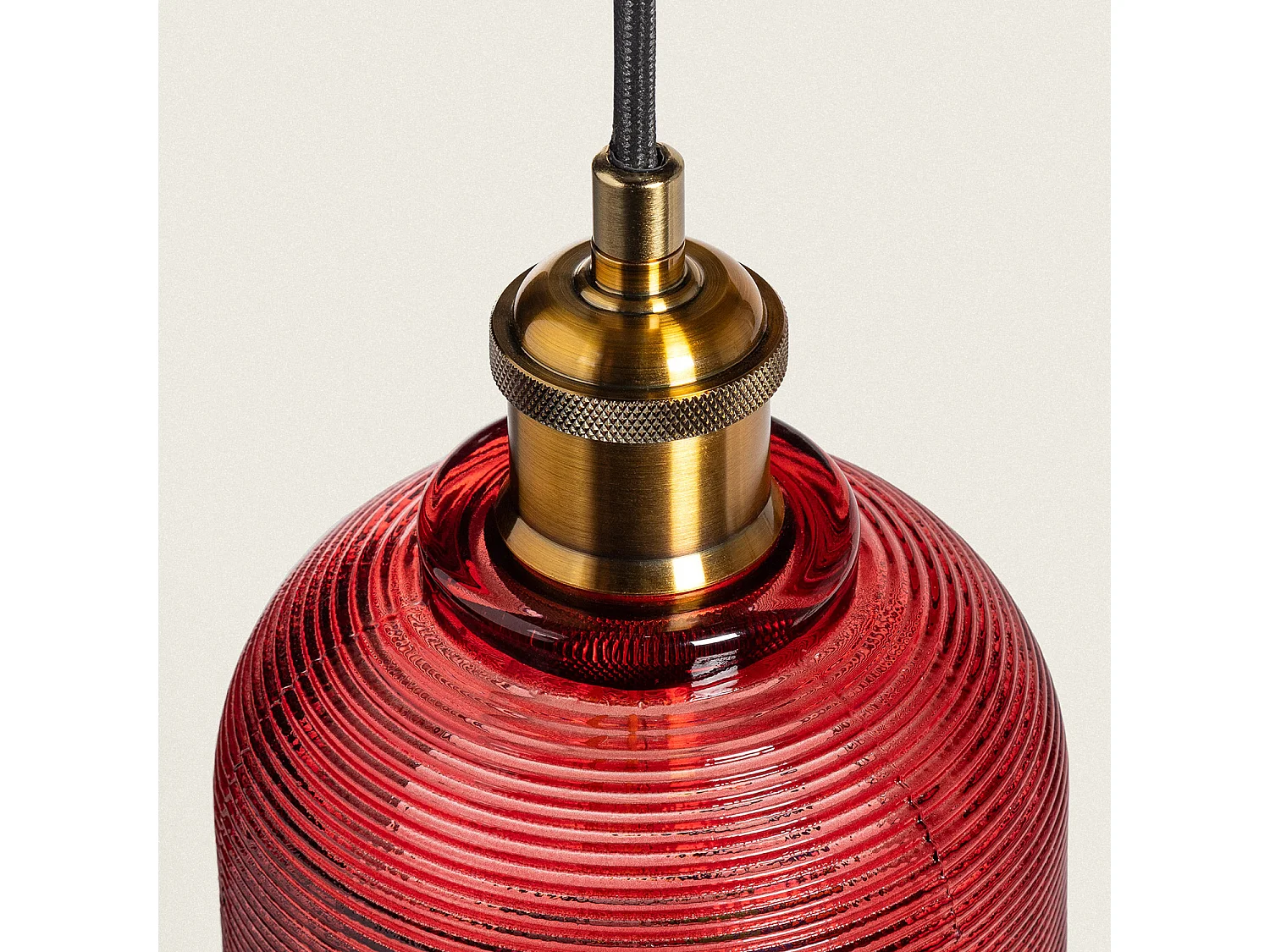 Lámpara Colgante Metal y Cristal Craiova Rojo