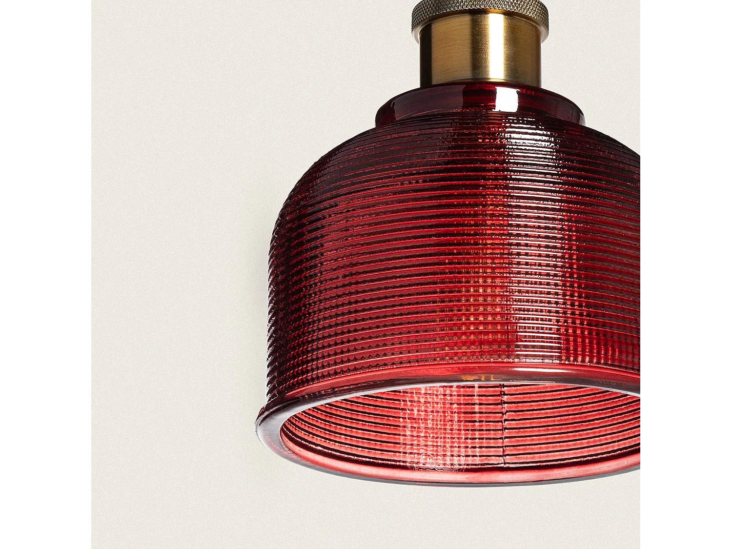 Suspension Métal et Verre Craiova Rouge