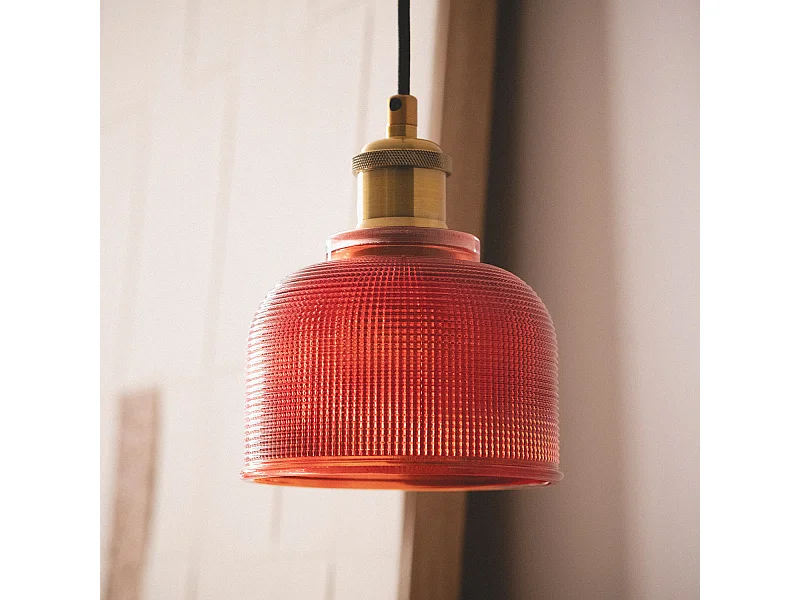 Suspension Métal et Verre Craiova Rouge