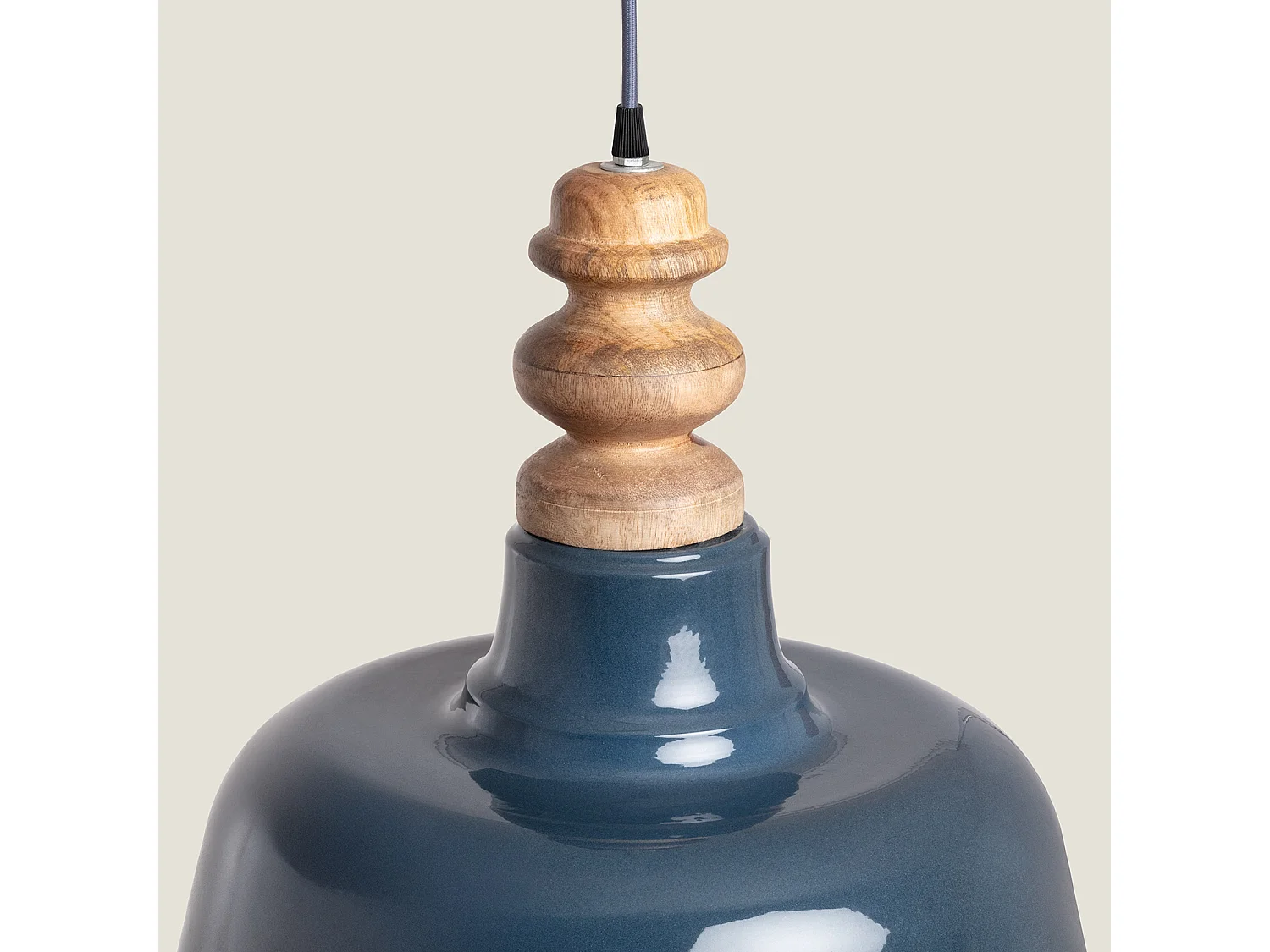 Suspension Bois et Métal Bela Yash Bleu