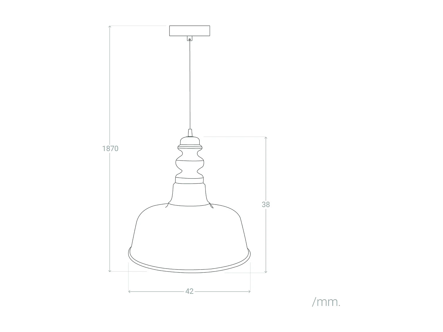 Suspension Bois et Métal Bela Yash Bleu