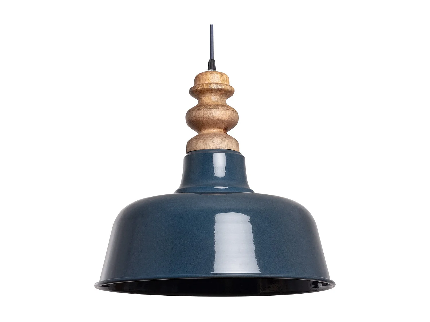 Lampada a Sospensione Legno e Metallo Bela Yash Azzurro