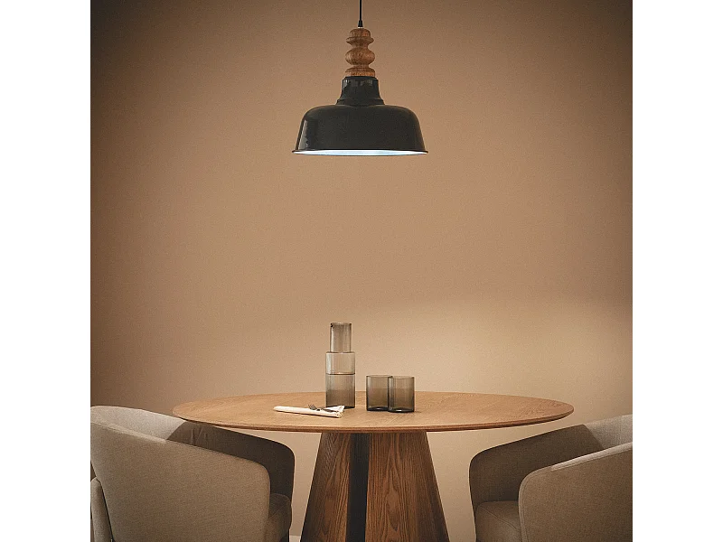 Suspension Bois et Métal Bela Yash Bleu