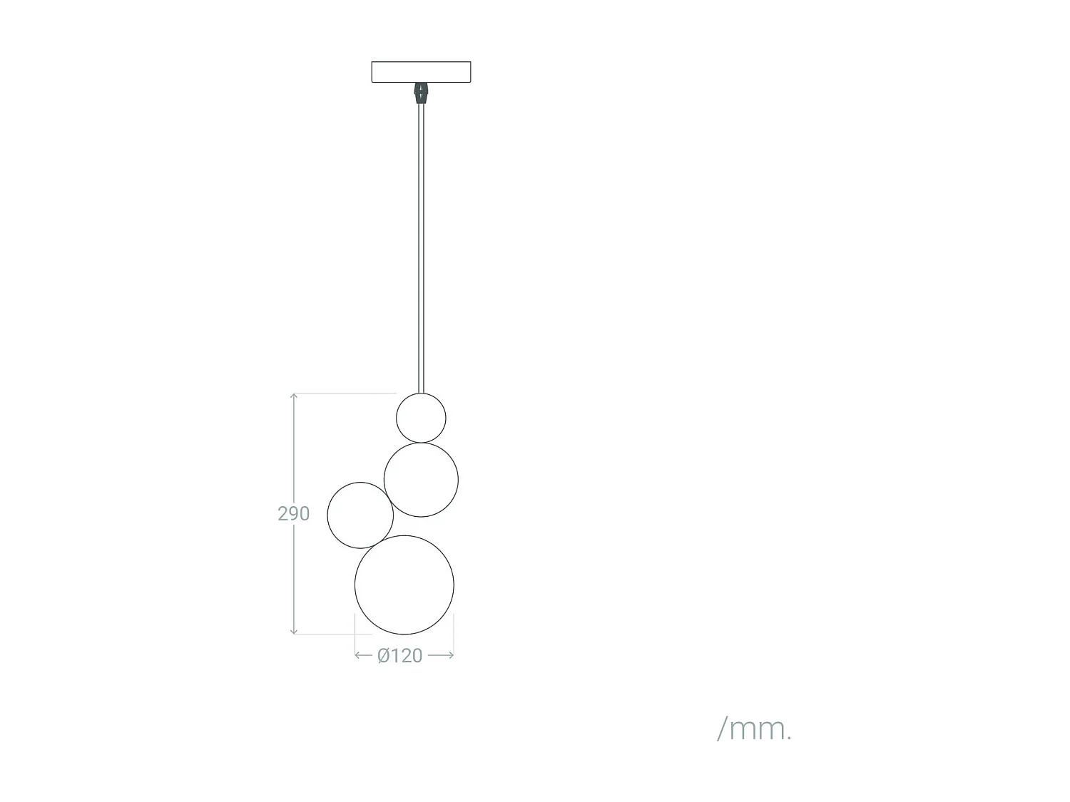 Lampada a Sospensione Metallo Terra Dunia Nero