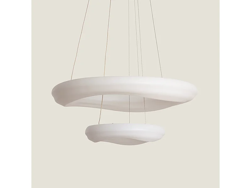 Lampada a Sospensione LED 72W Metallo Kate Duo Ø550 mm Bianco