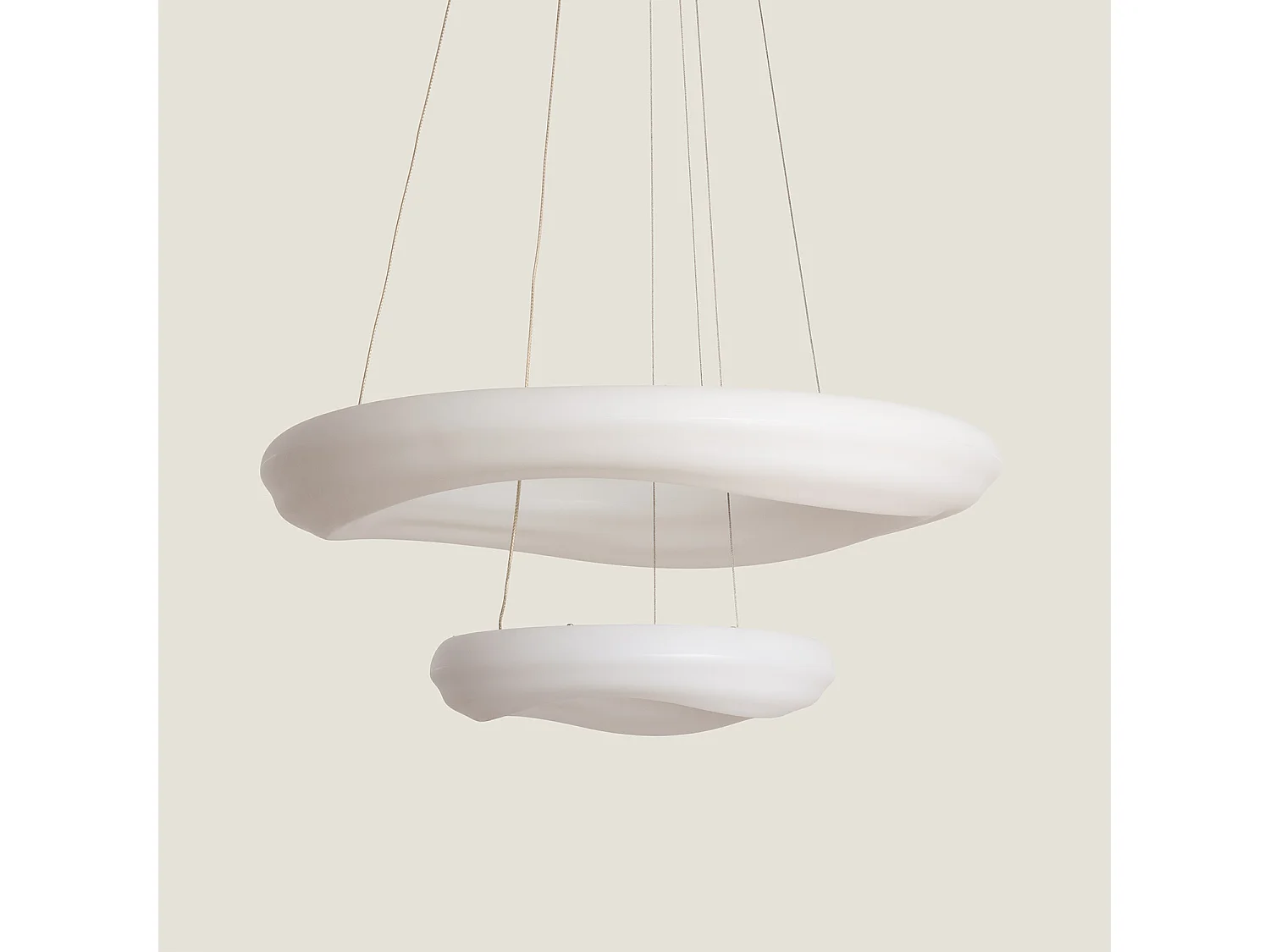 Suspension LED 72W Métal Ø550 mm Kate Duo  Blanc