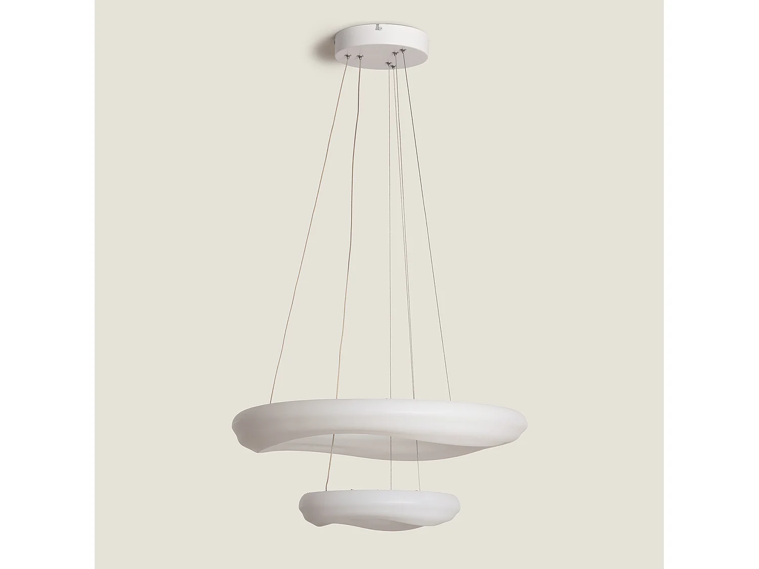 Suspension LED 72W Métal Ø550 mm Kate Duo  Blanc