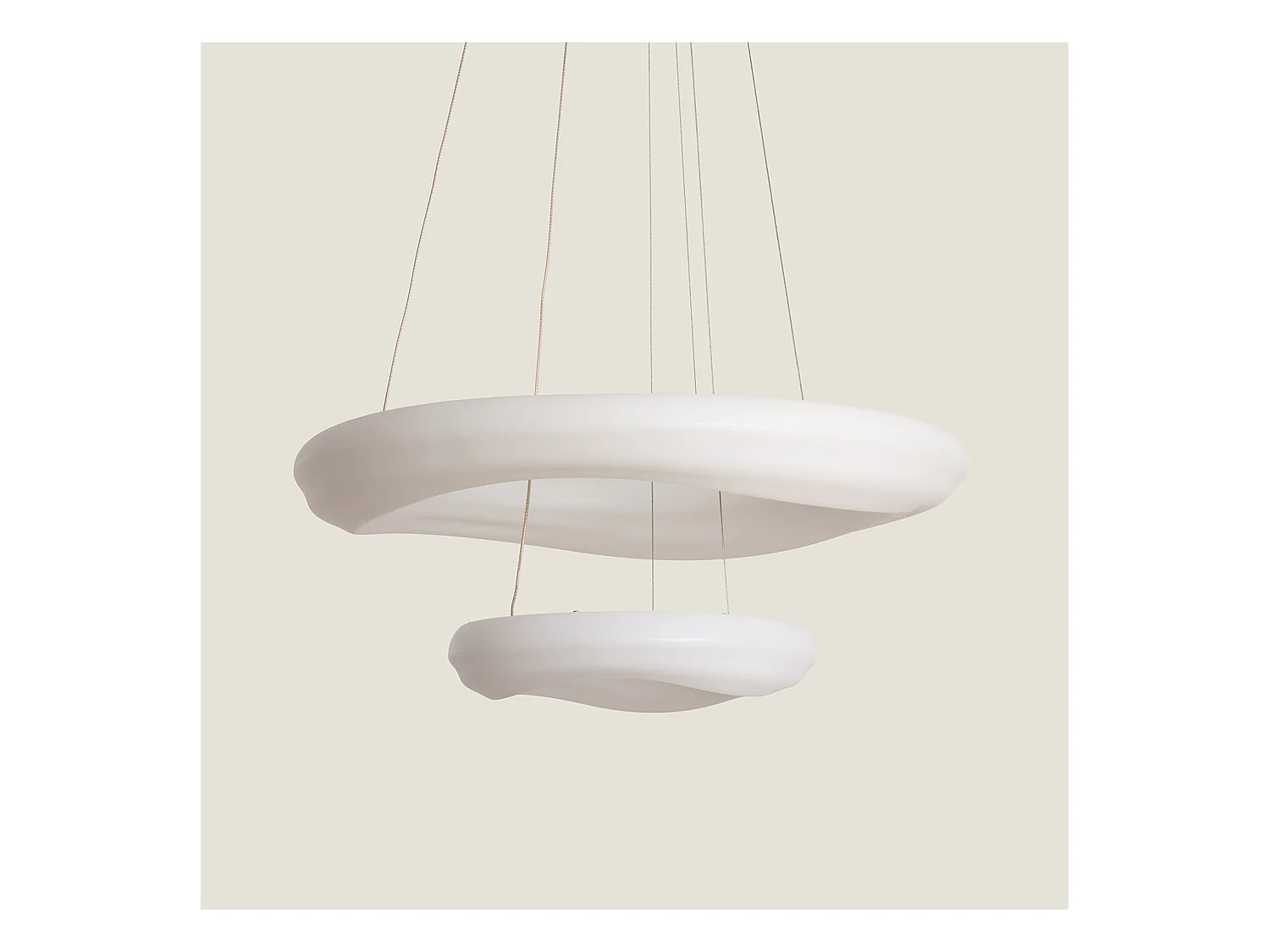 Lampada a Sospensione LED 72W Metallo Kate Duo Ø550 mm Bianco