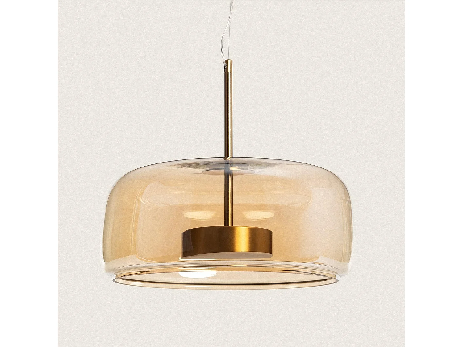 Lampada a Sospensione LED 7W Metallo e Vetro Aba Ambra