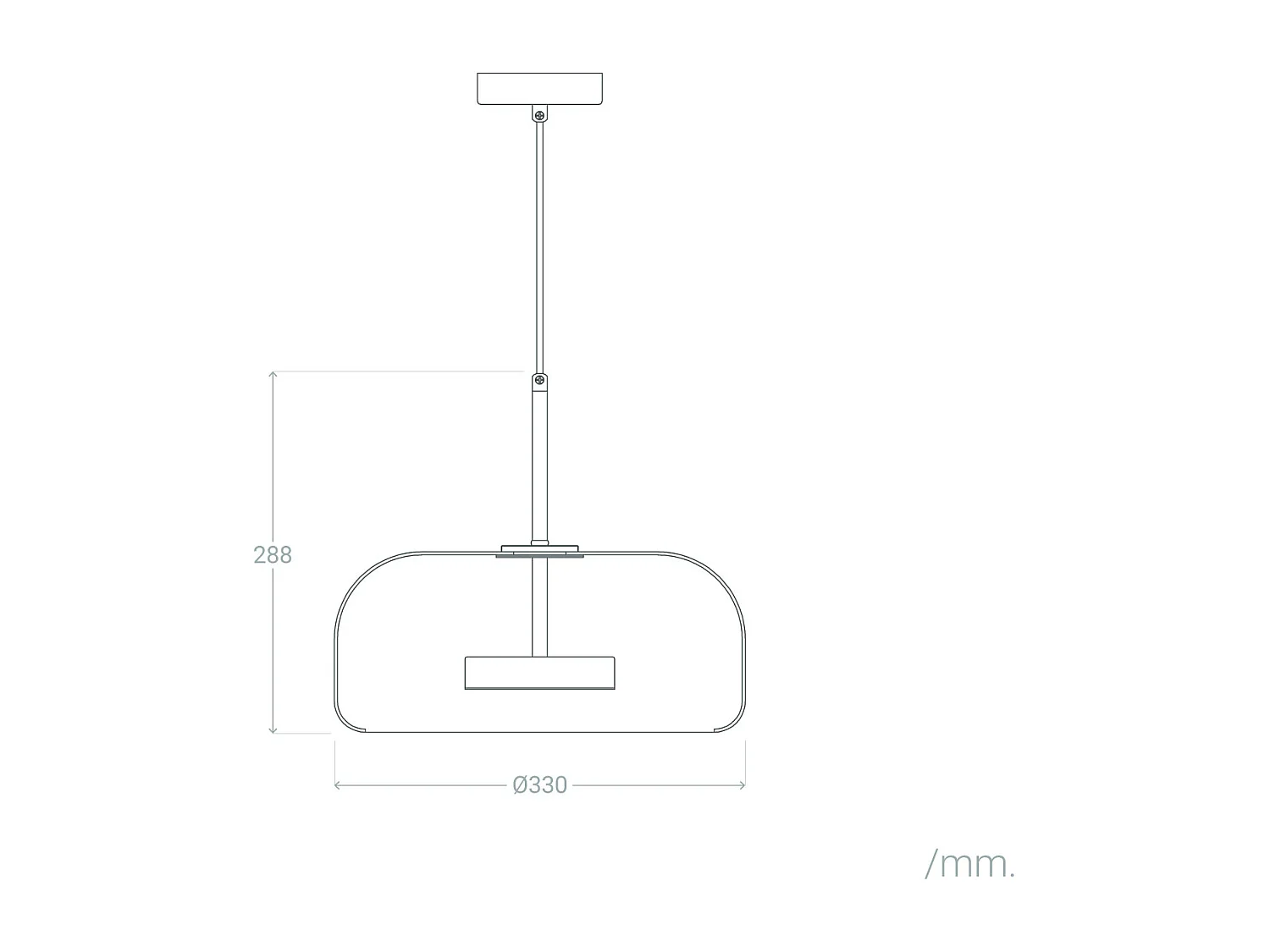 Lampada a Sospensione LED 7W Metallo e Vetro Aba Ambra