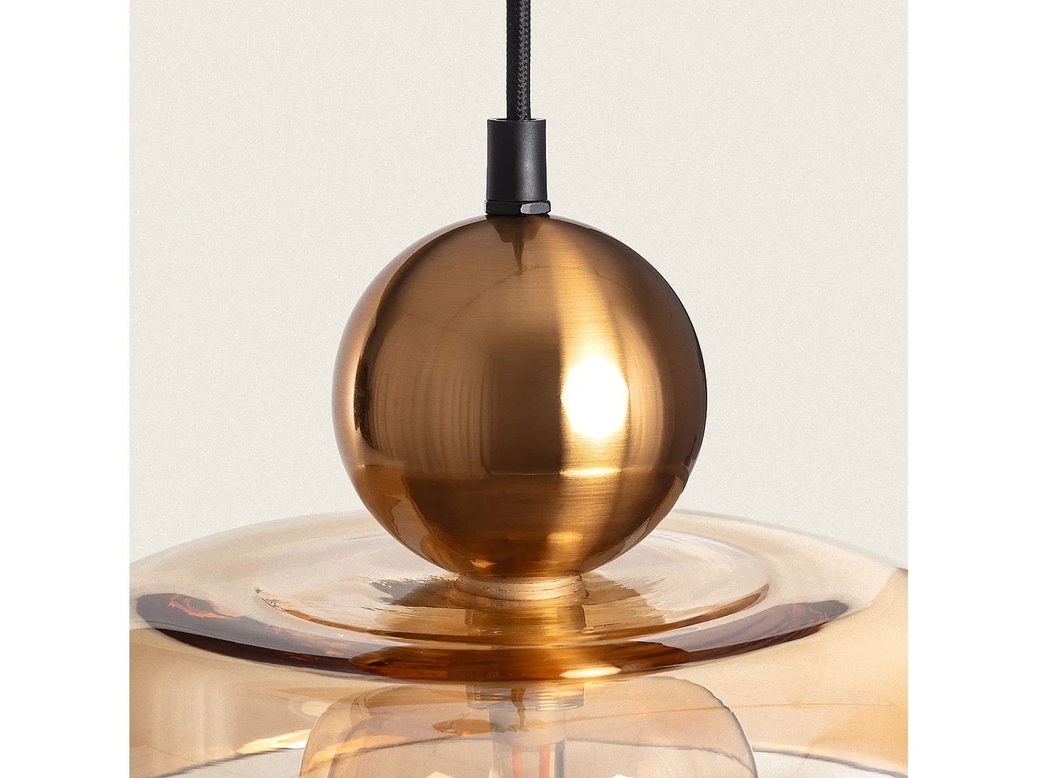 Suspension Métal et Verre Carlize Ambre