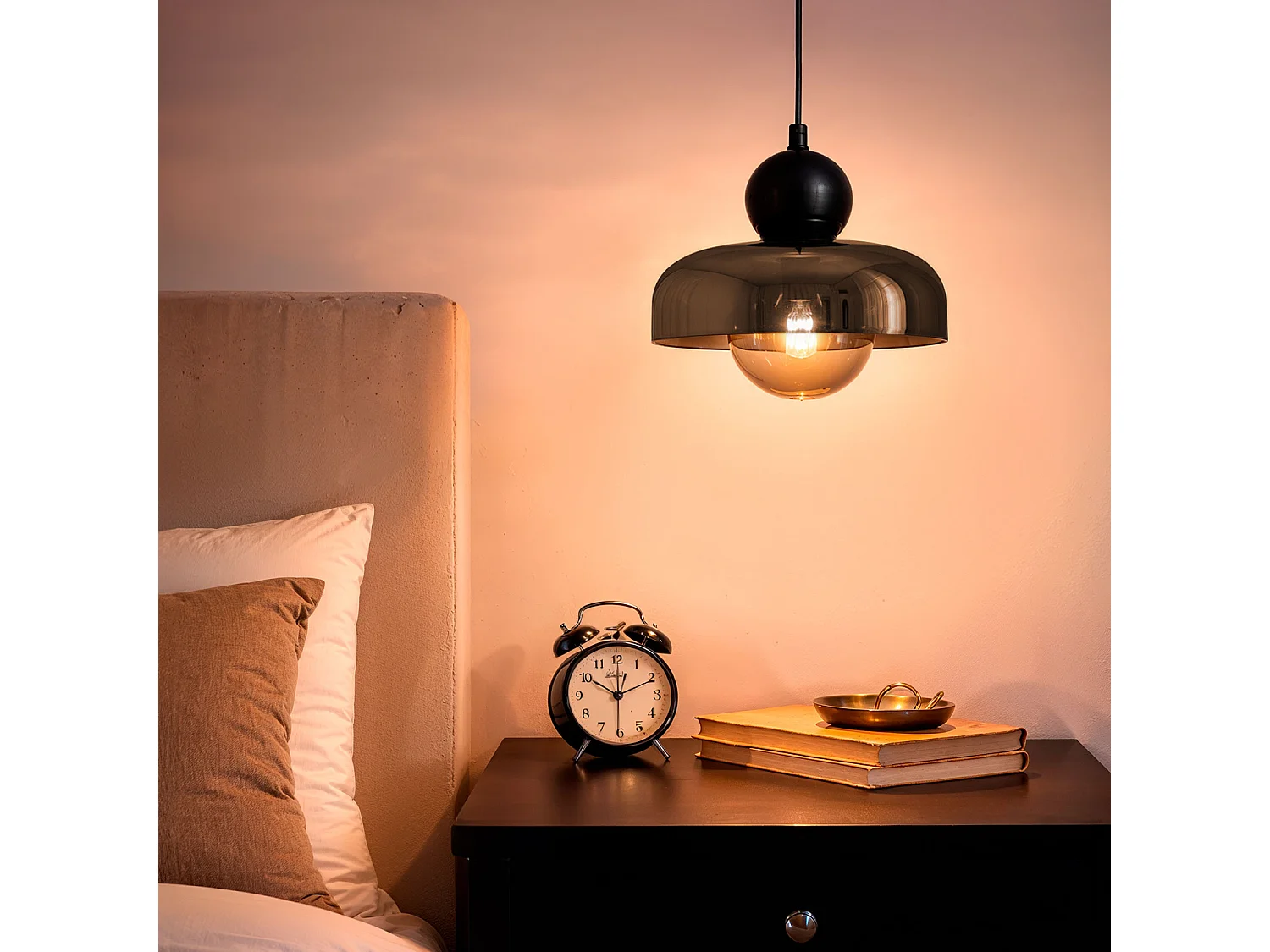 Suspension Métal et Verre Carlize Ambre