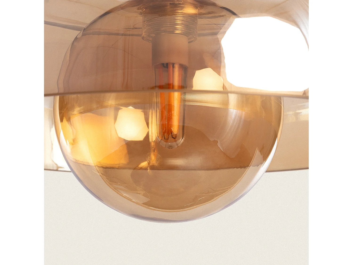 Suspension Métal et Verre Carlize Ambre