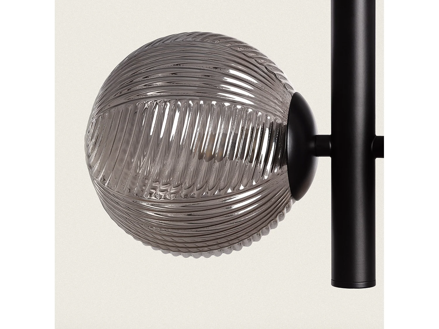 Lámpara Colgante Metal y Cristal Dayla Gris Humo