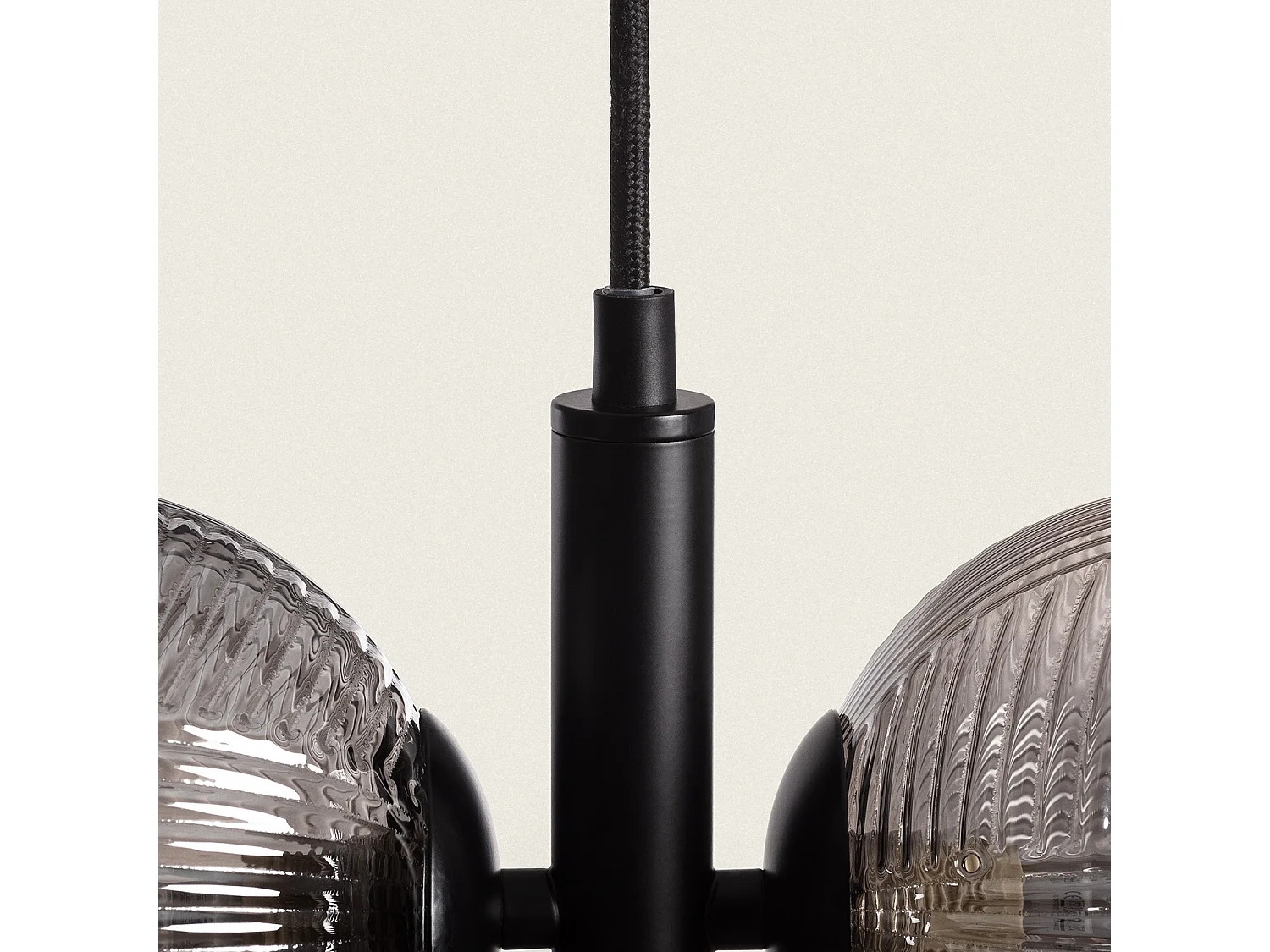 Suspension Métal et Verre Dayla Gris Fumée