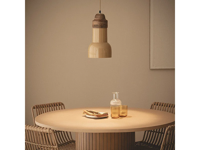 Suspension Bois et Métal Ayana Yash Jaune