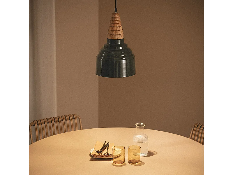 Suspension bois et métal Arlene Yash  Vert