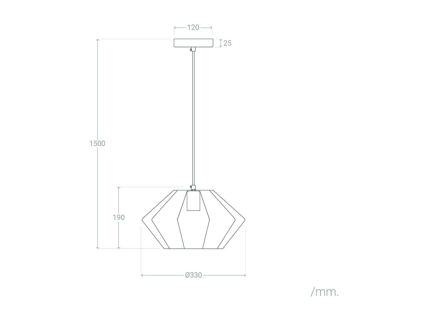 Lampada a Sospensione Metallo Tihoi Nero