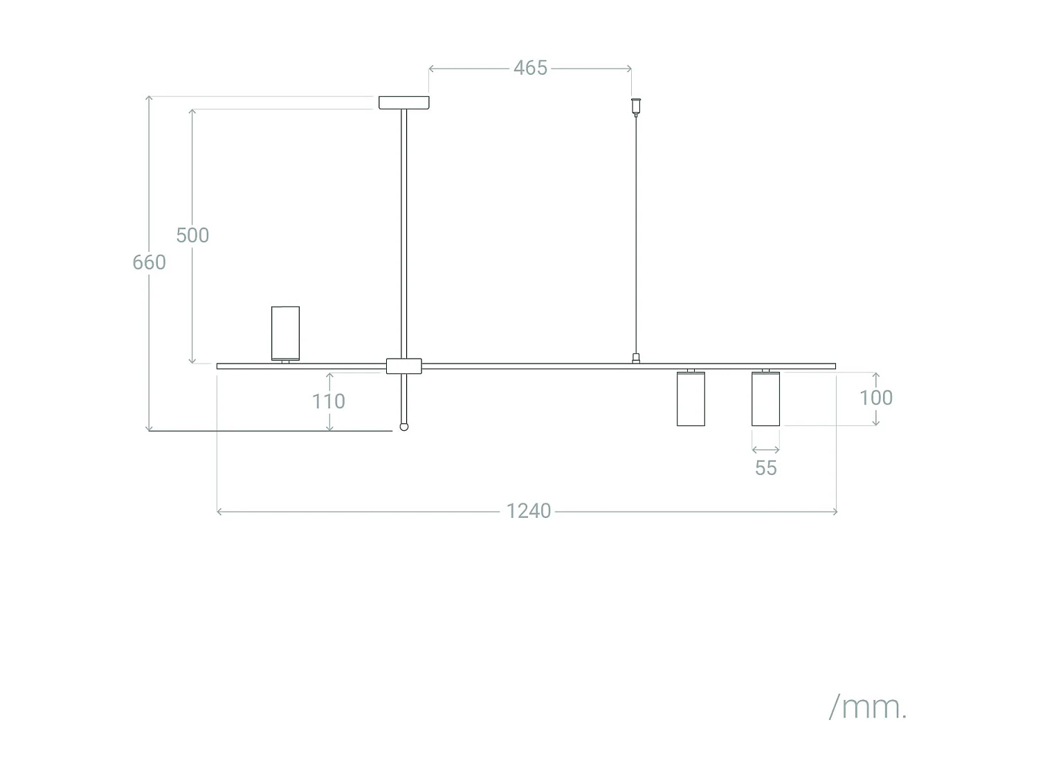 Suspension Linéaire Métal Auzoa Noir