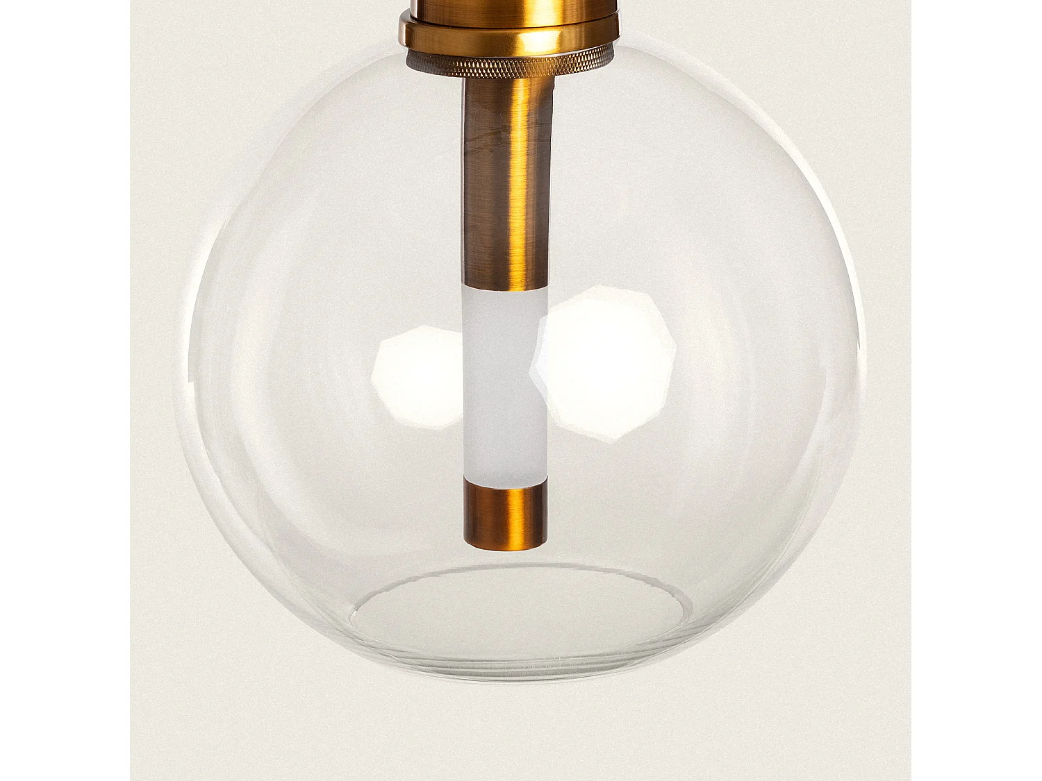 Suspension LED 5W Métal et Verre Ludvika Doré