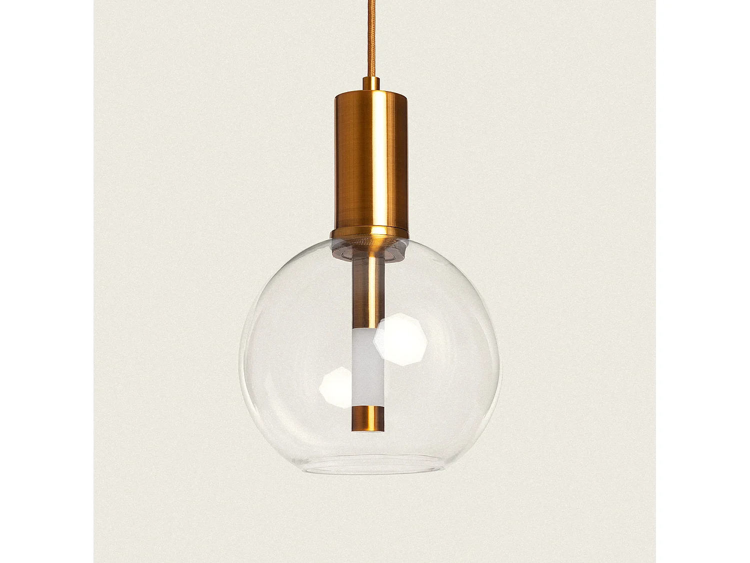 Suspension LED 5W Métal et Verre Ludvika Doré