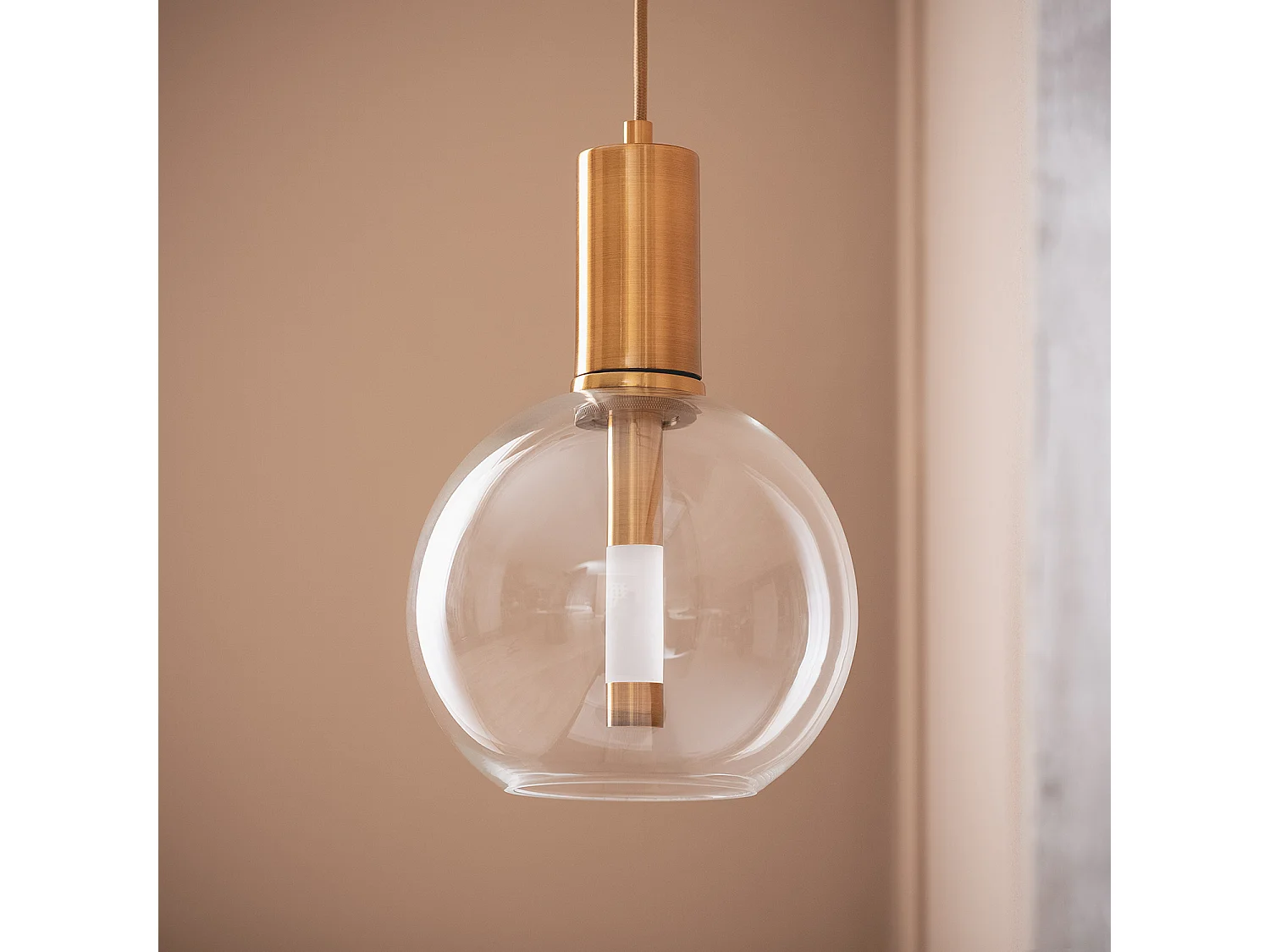 Suspension LED 5W Métal et Verre Ludvika Doré