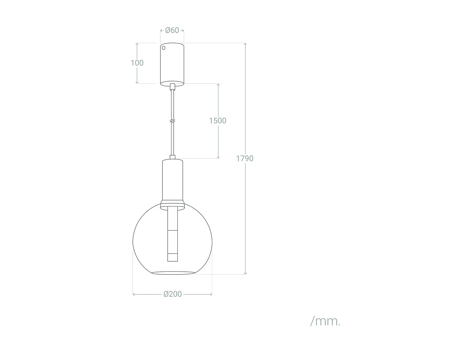 Suspension LED 5W Métal et Verre Ludvika Doré