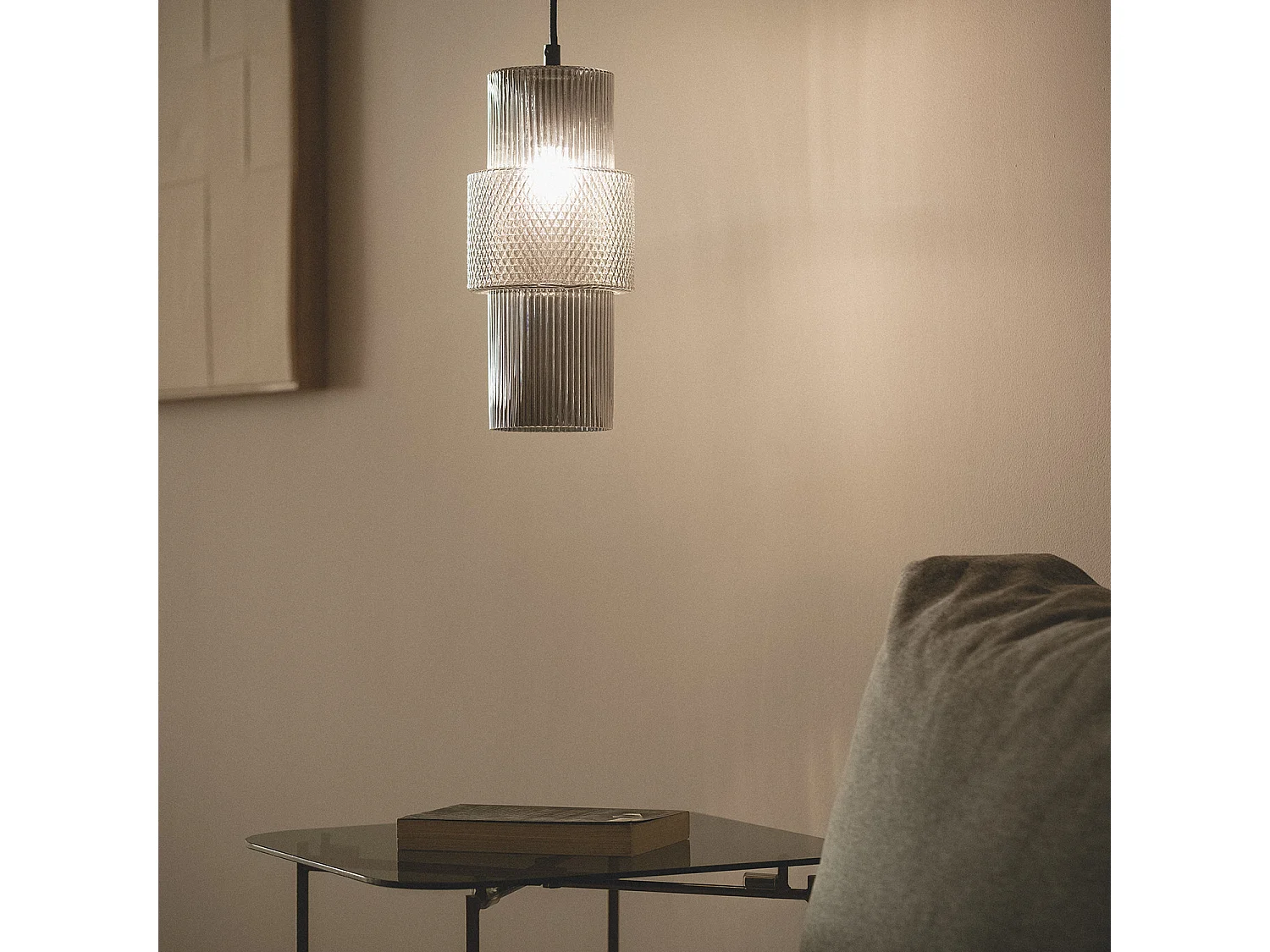 Suspension Métal et Verre Berila Gris Fumée