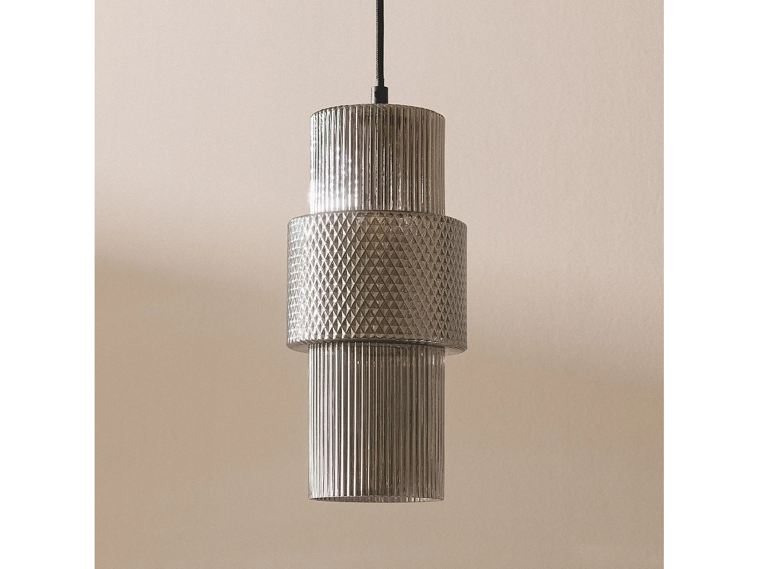 Suspension Métal et Verre Berila Gris Fumée