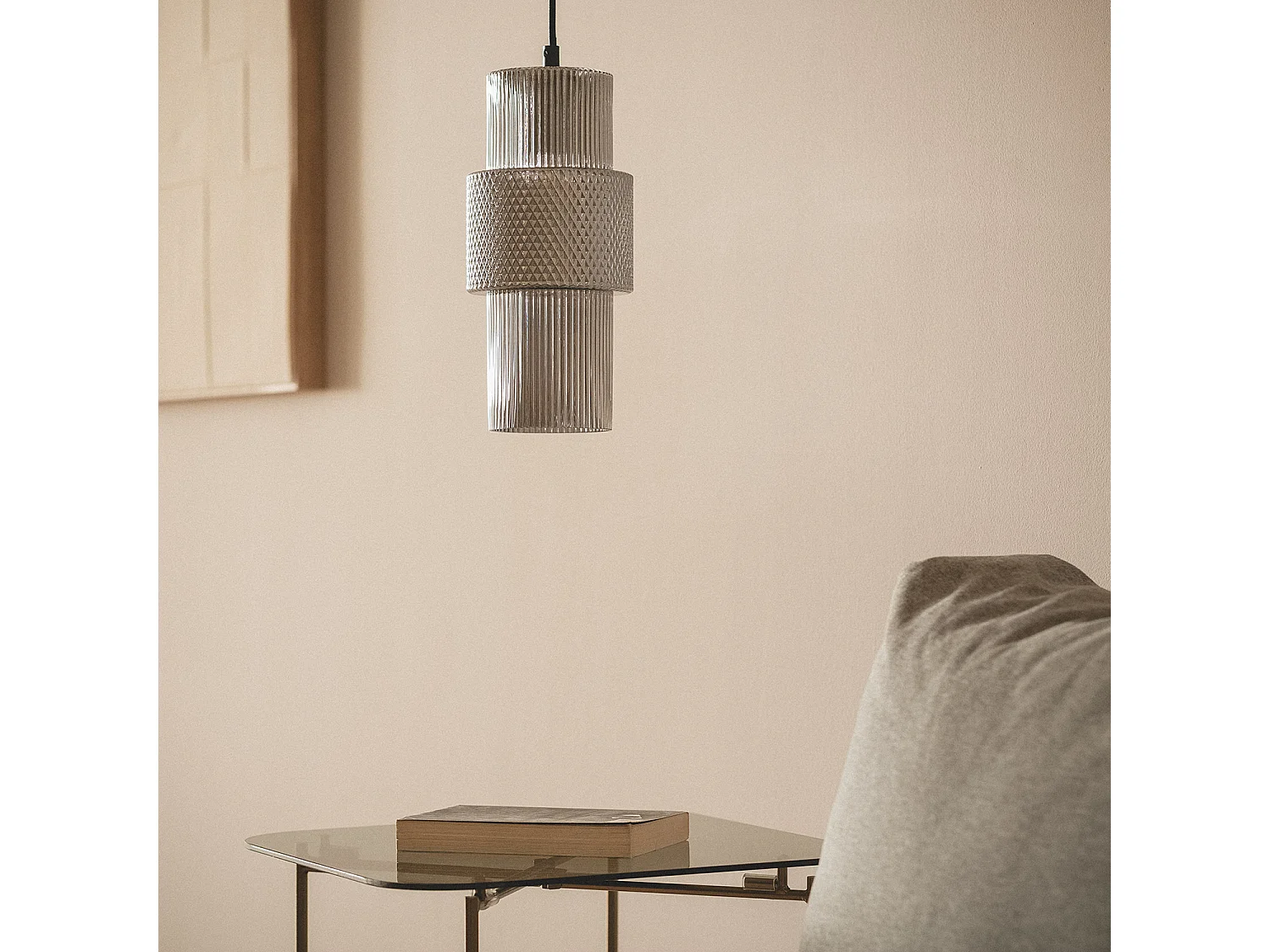 Suspension Métal et Verre Berila Gris Fumée