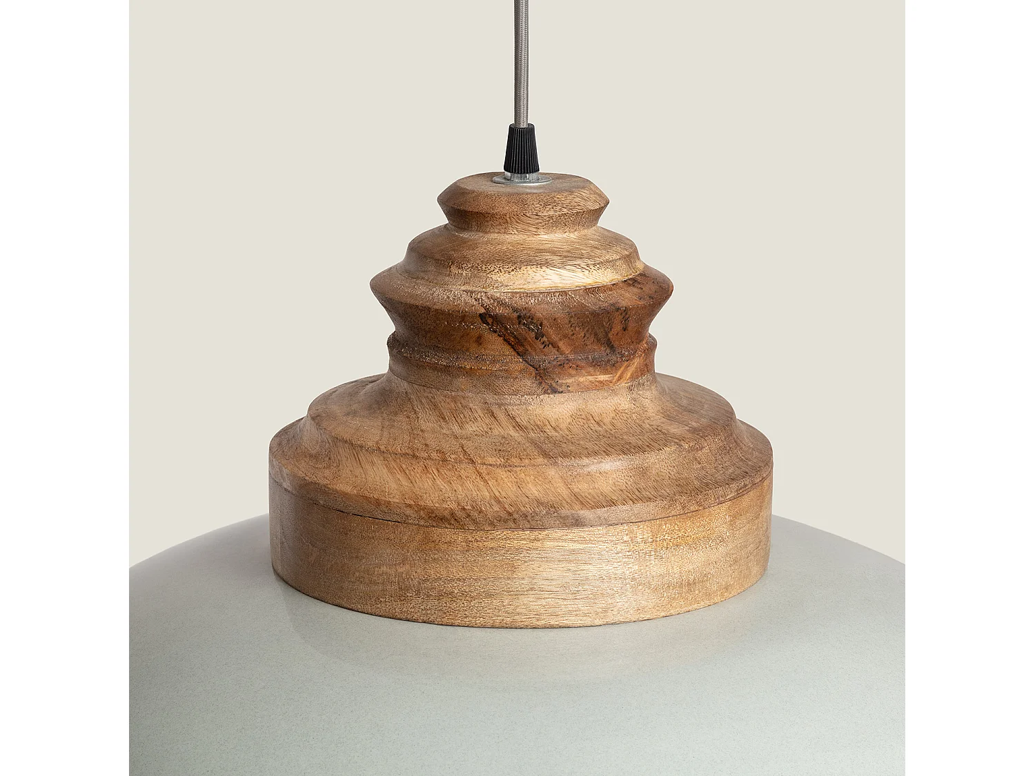 Suspension Bois et Métal Batia Yash Gris