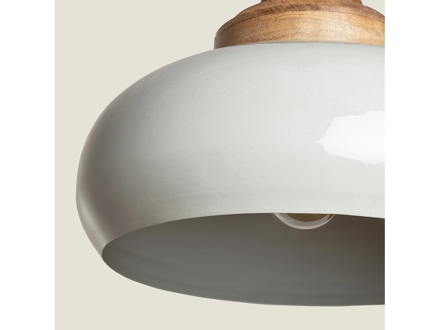 Suspension Bois et Métal Batia Yash Gris