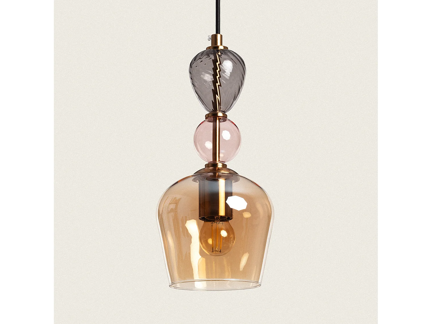 Lámpara Colgante Metal y Cristal Cailin Multicolor