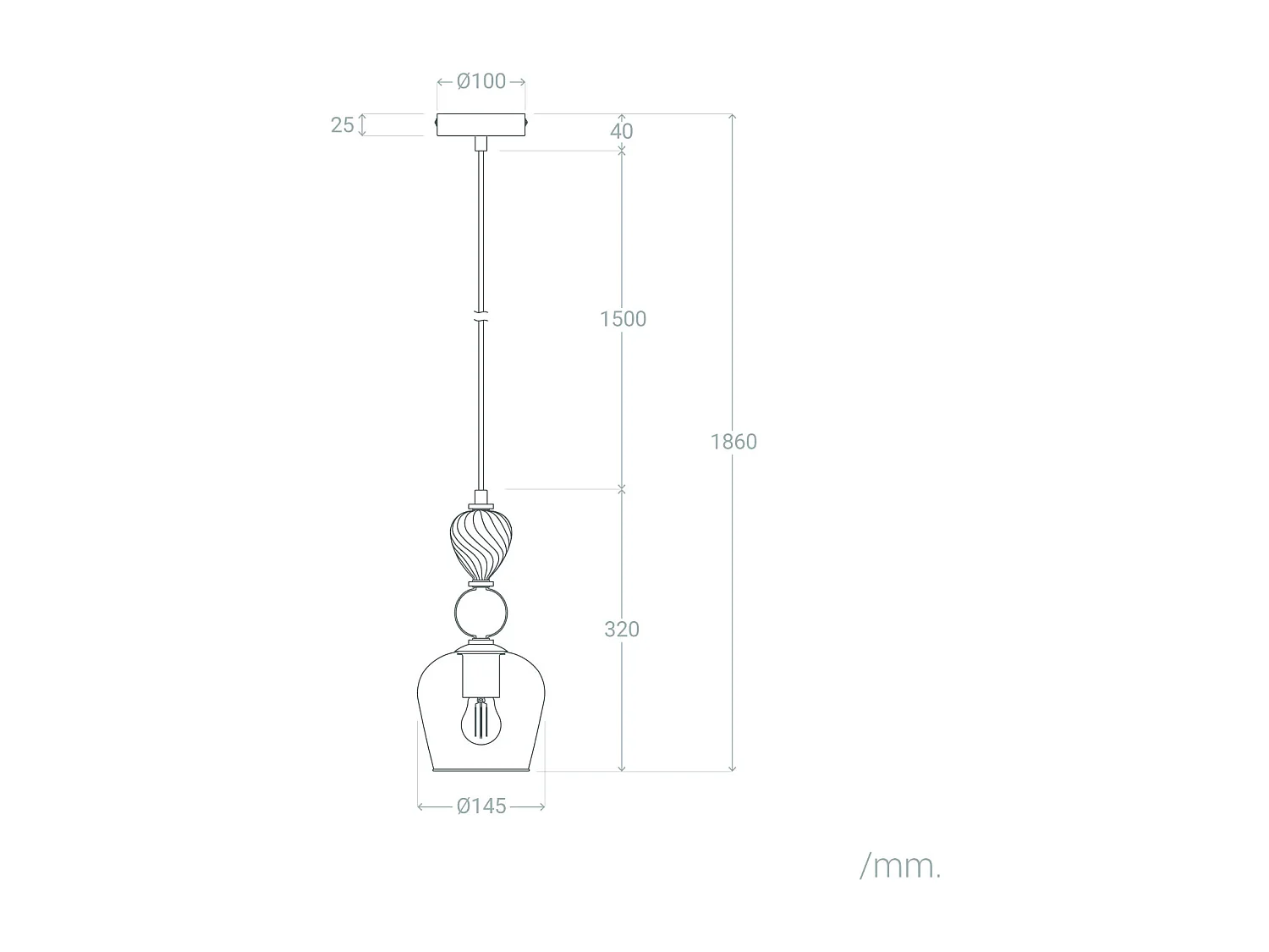 Lámpara Colgante Metal y Cristal Cailin Multicolor