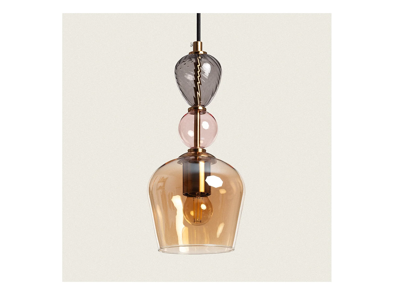 Suspension Métal et Verre Cailin Multicolore