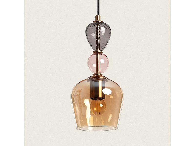 Suspension Métal et Verre Cailin Multicolore