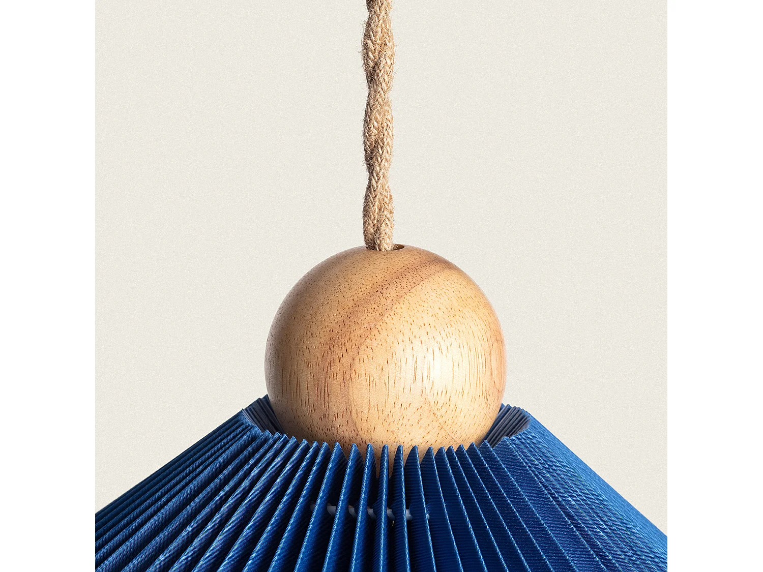 Suspension Bois et Tissu Luanda Bleu foncé