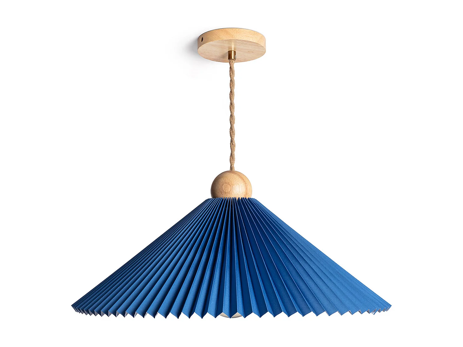 Suspension Bois et Tissu Luanda Bleu foncé