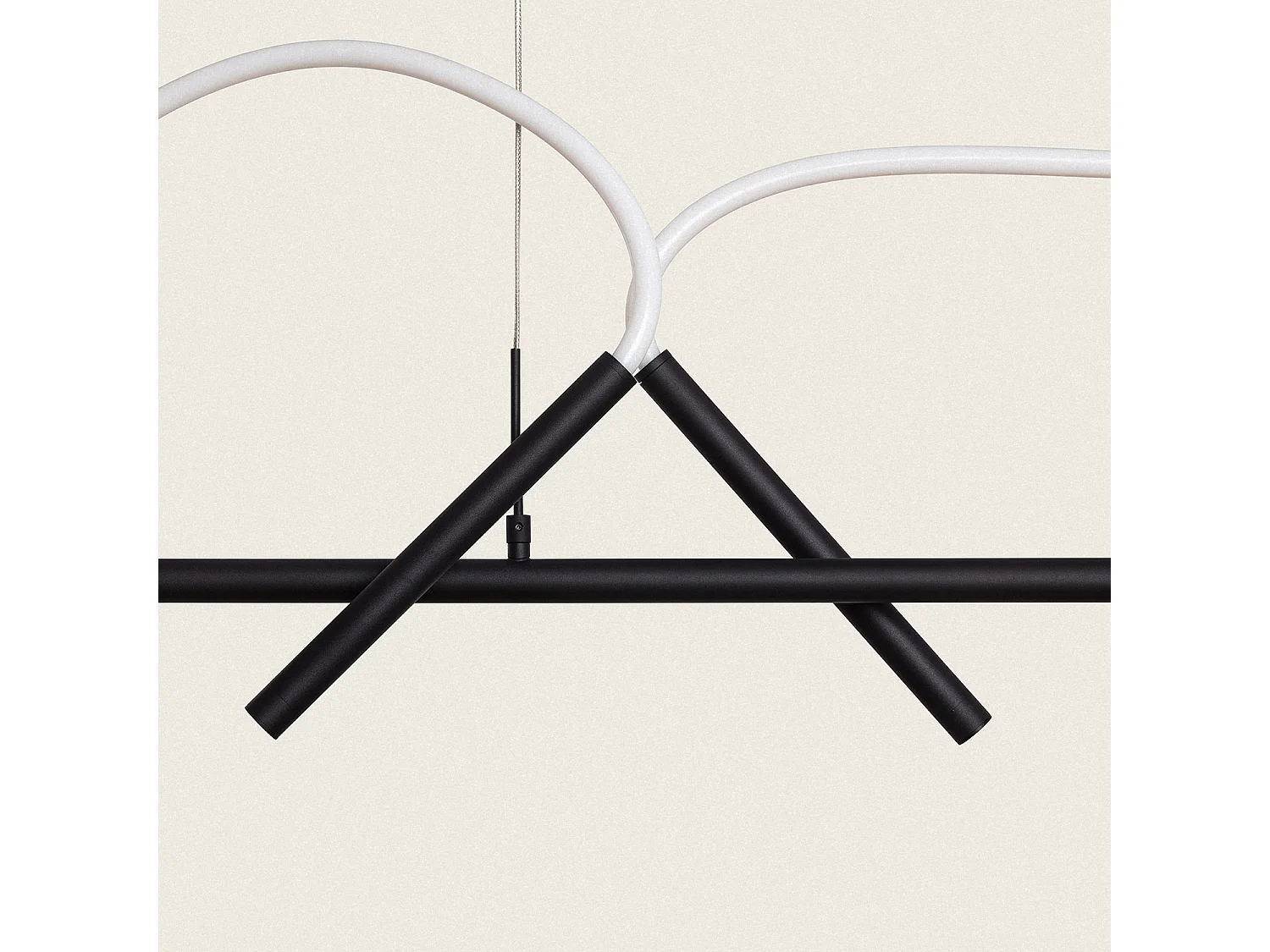 Lampada a Sospensione LED 46W Metallo e Silicone Ginnie Nero