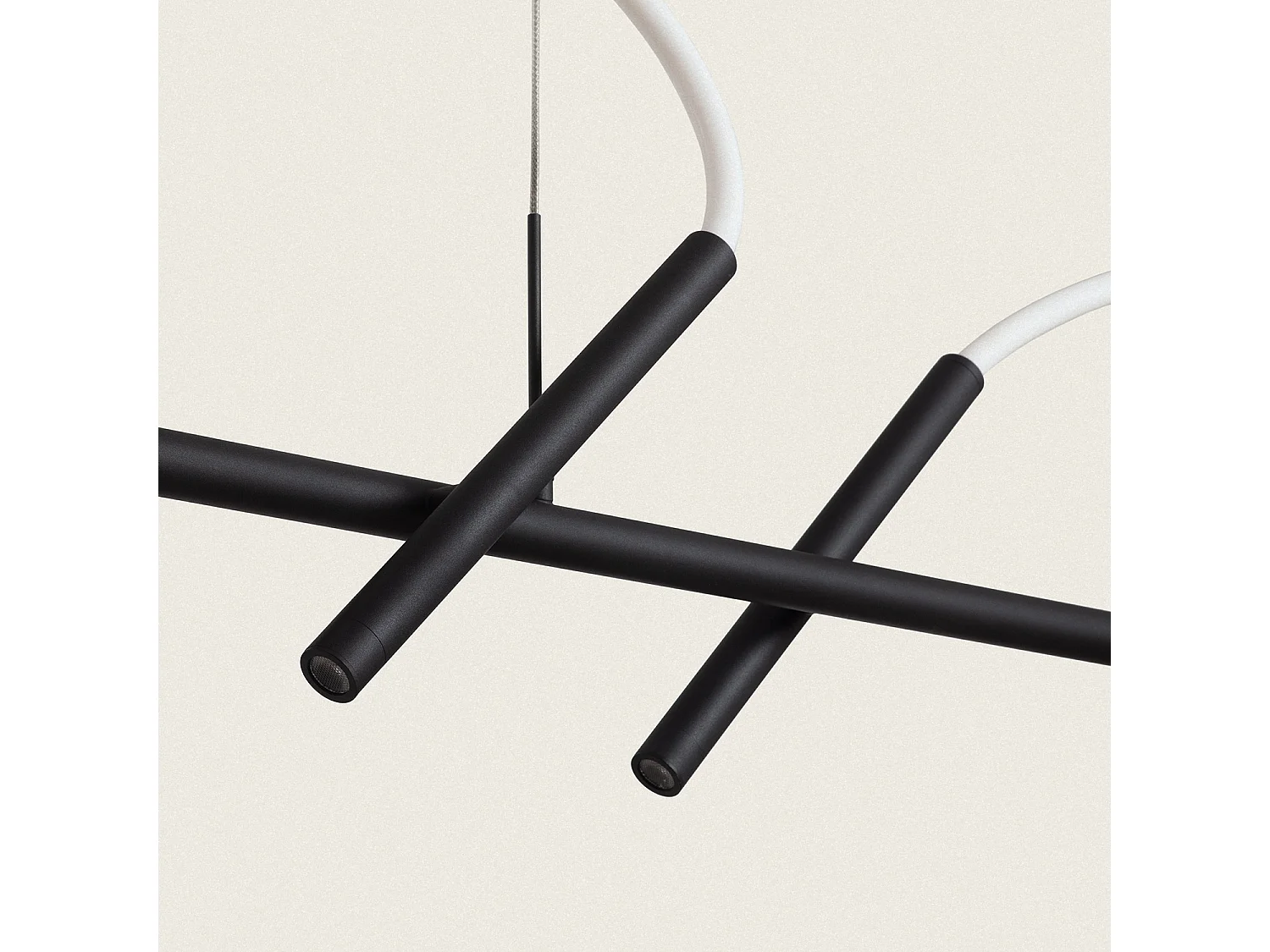 Lampada a Sospensione LED 46W Metallo e Silicone Ginnie Nero