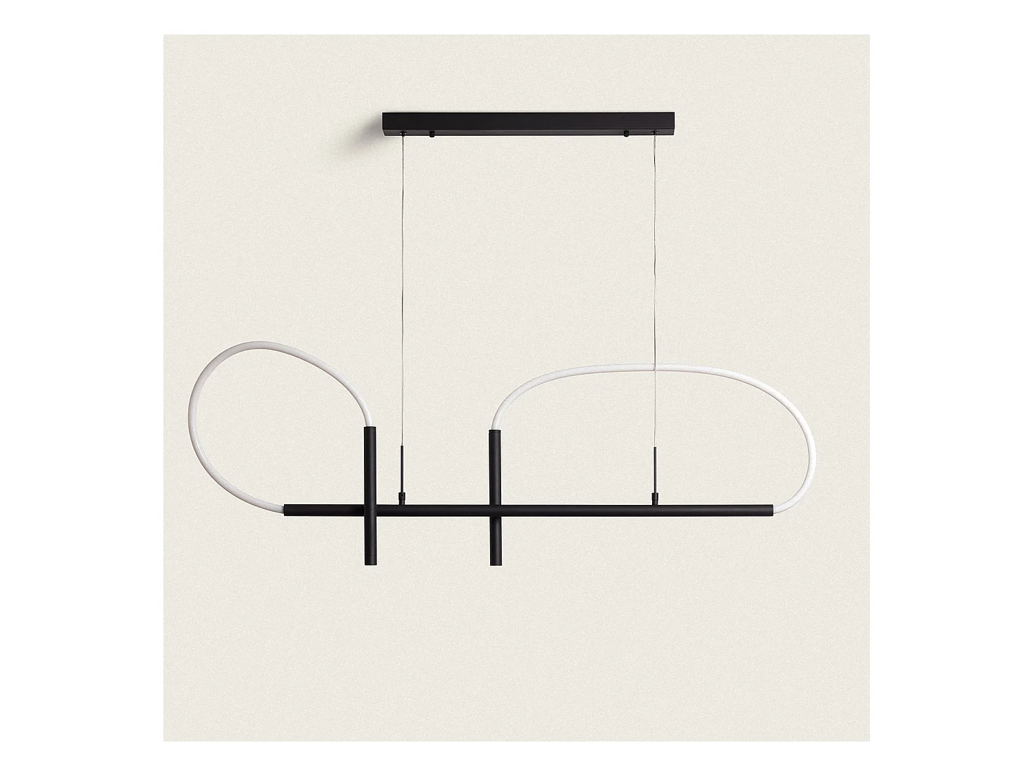 Lámpara Colgante Lineal LED 46W Metal y Silicona Ginnie Negro