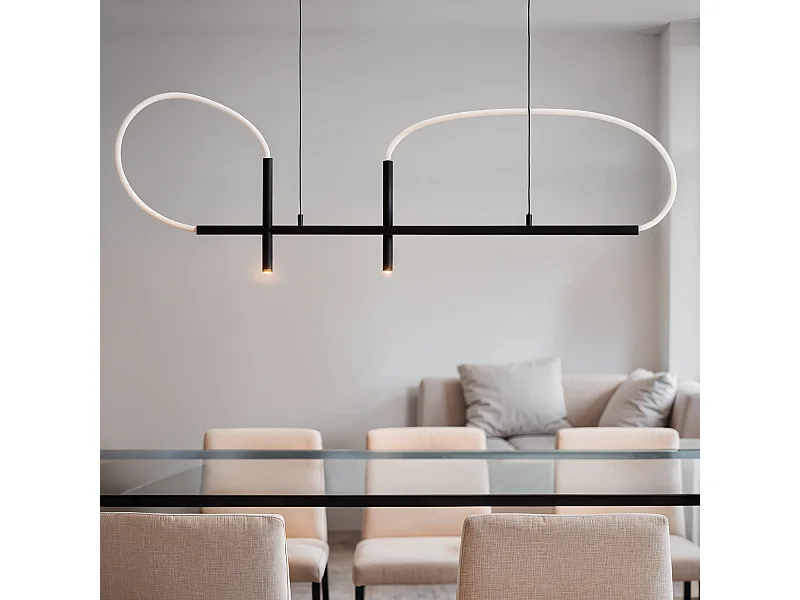 Suspension LED 46W Métal et Silicone Ginnie Noir