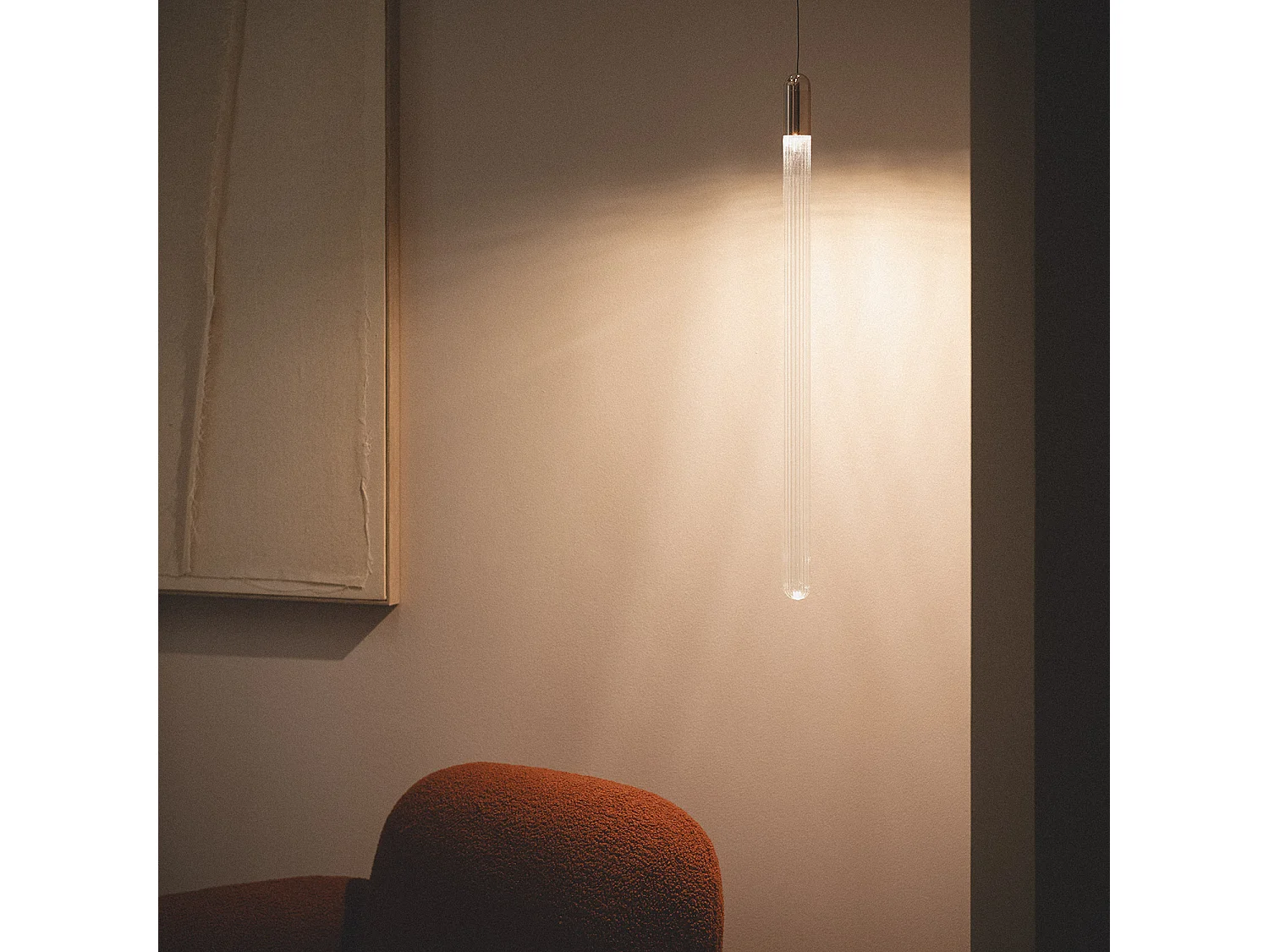 Suspension LED 2.5W Métal et Verre Slim Harold Doré