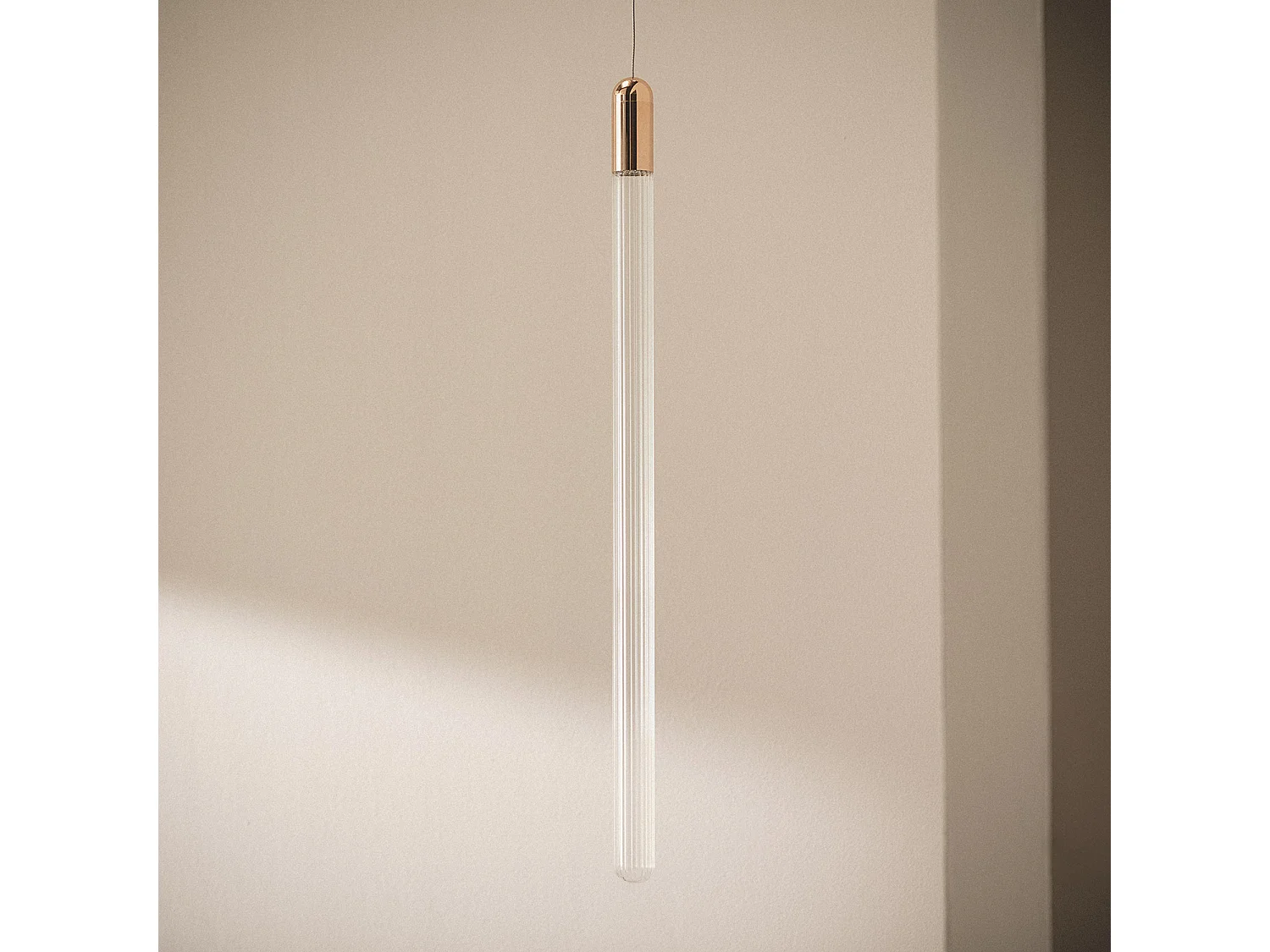 Suspension LED 2.5W Métal et Verre Slim Harold Doré